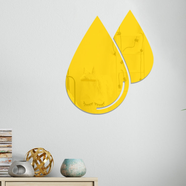 Espejo Pegatinas de Pared Acrílico Gotas de Agua Sala de Estar Dormitorio 2 Unids/Set