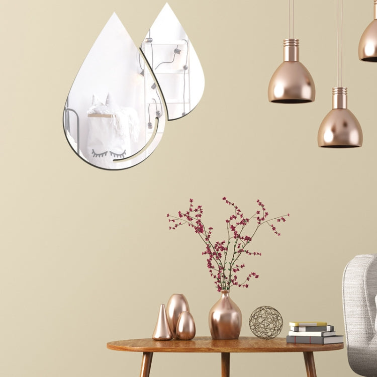 Espejo Pegatinas de Pared Acrílico Gotas de Agua Sala de Estar Dormitorio 2 Unids/Set