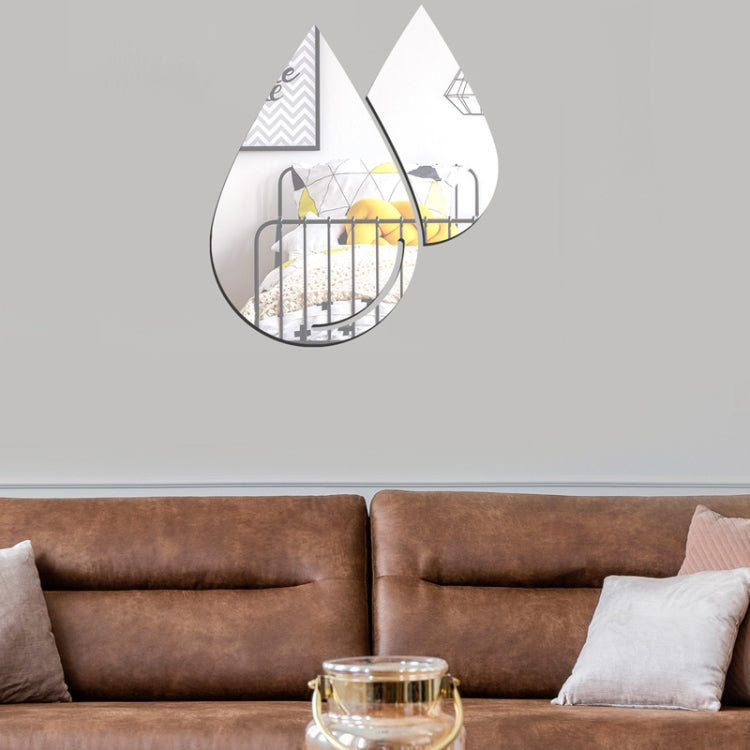 Espejo Pegatinas de Pared Acrílico Gotas de Agua Sala de Estar Dormitorio 2 Unids/Set