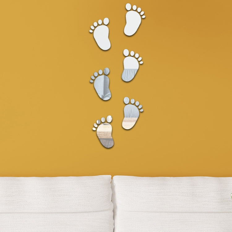 36Pcs/Set Small Feet Mirror Soft Wall Stickers Home Decor