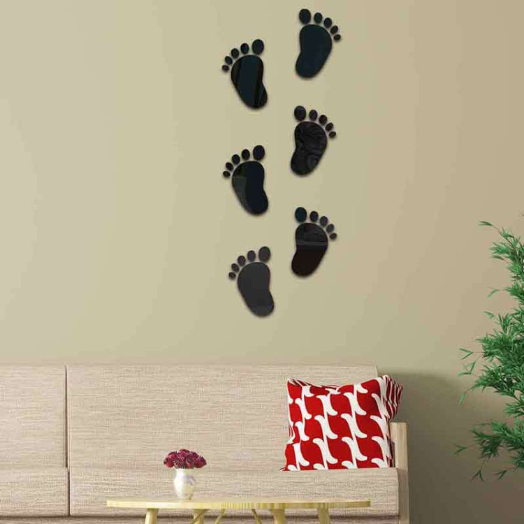 36Pcs/Set Small Feet Mirror Soft Wall Stickers Home Decor