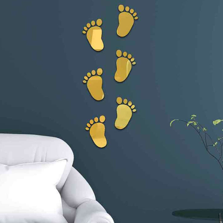36Pcs/Set Small Feet Mirror Soft Wall Stickers Home Decor