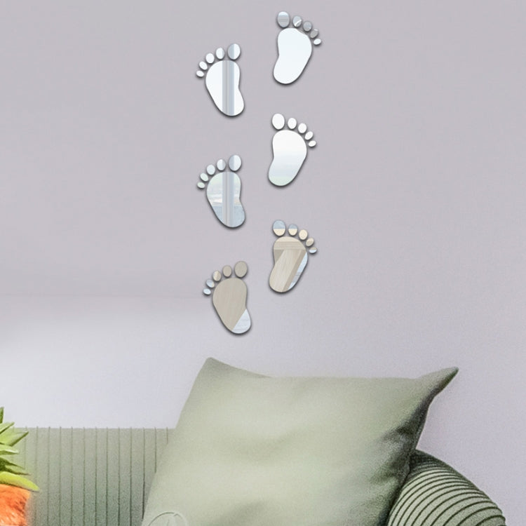 36Pcs/Set Small Feet Mirror Soft Wall Stickers Home Decor
