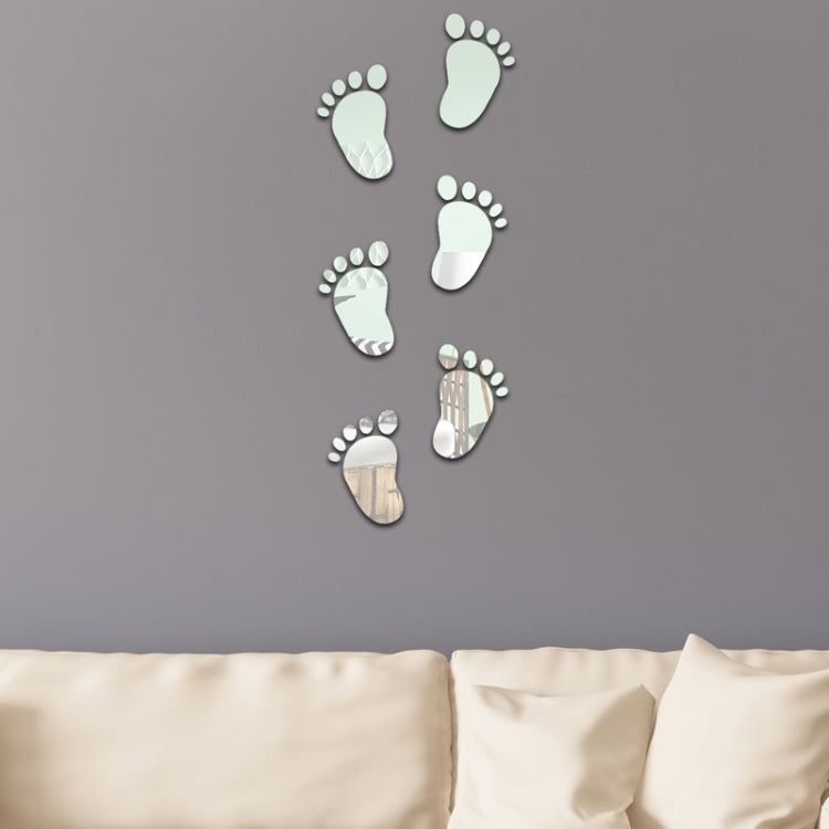 36Pcs/Set Small Feet Mirror Soft Wall Stickers Home Decor