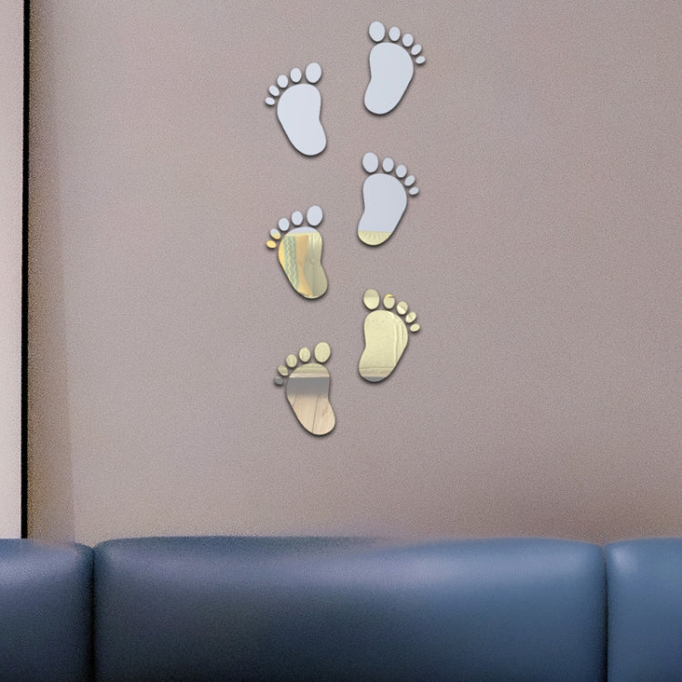 36Pcs/Set Small Feet Mirror Soft Wall Stickers Home Decor