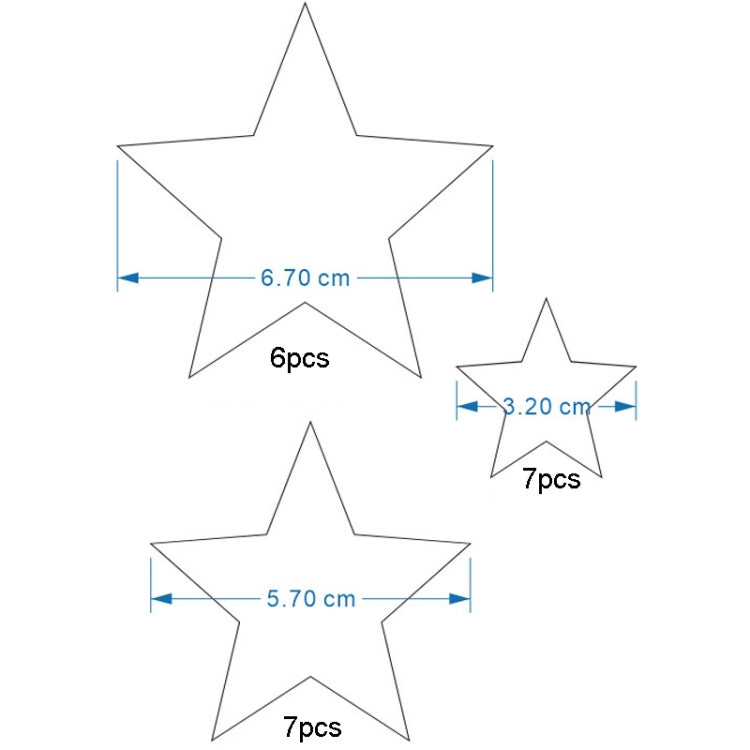 Espejo Pegatinas de Pared Acrílico Estrellas Decoración del Hogar 20 Unids/Set