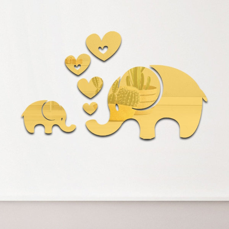 Mirror Wall Stickers Home Decor Acrylic Elephant Soft Mirror 6Pcs/Set