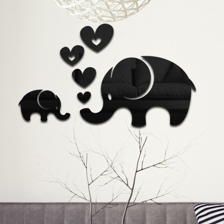 Mirror Wall Stickers Home Decor Acrylic Elephant Soft Mirror 6Pcs/Set