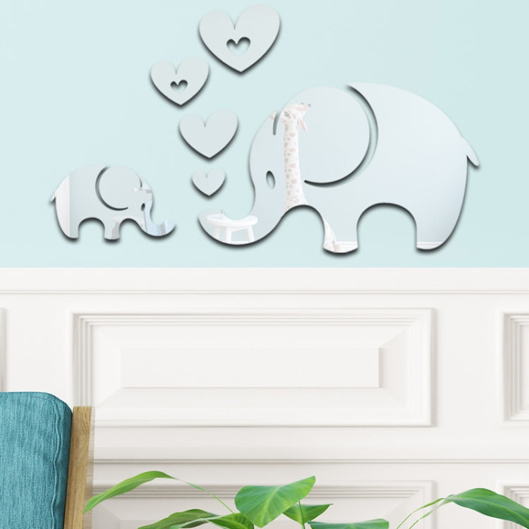 Mirror Wall Stickers Home Decor Acrylic Elephant Soft Mirror 6Pcs/Set