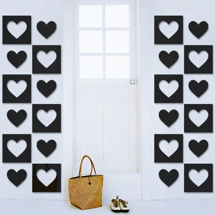 Espejo de Corazon Pegatinas de Pared Decoración del Hogar 6 Unids/Set