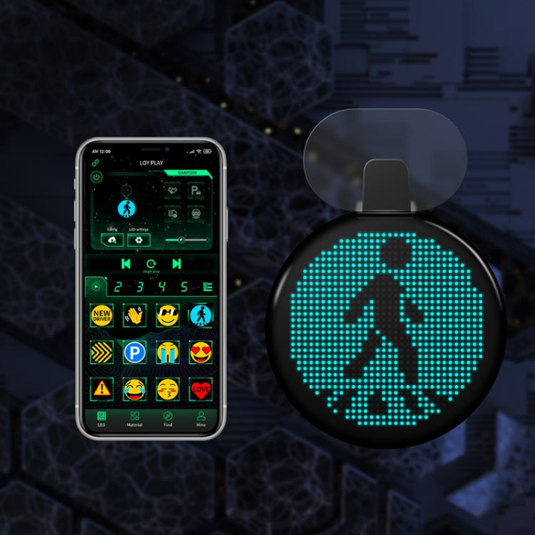 LED Personalizado Pixel Emoji Para Coche Bluetooth Control Remoto Pantalla Interactiva AI