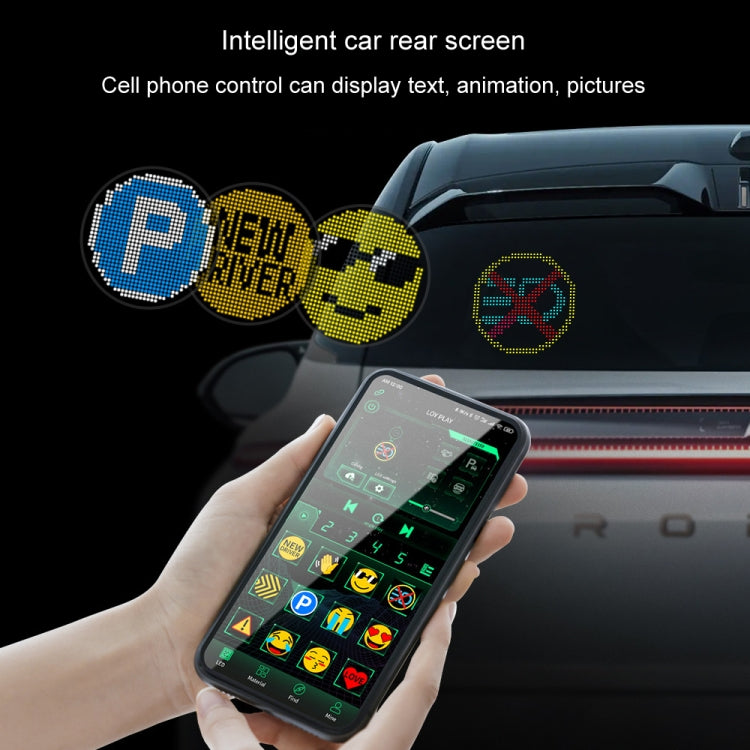 LED Personalizado Pixel Emoji Para Coche Bluetooth Control Remoto Pantalla Interactiva AI