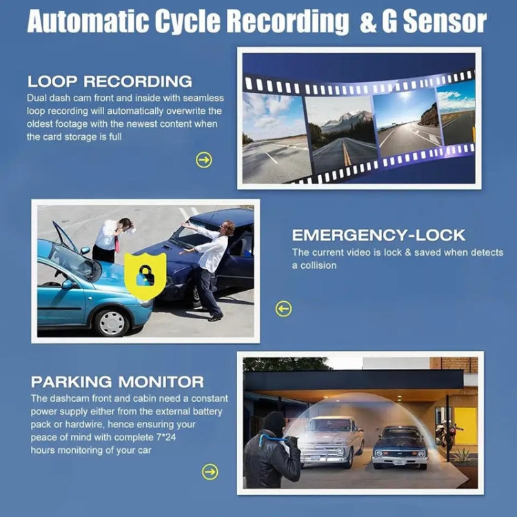 Videcamara De Conducción Con Visión Nocturna De Alta Definición Dual Recording