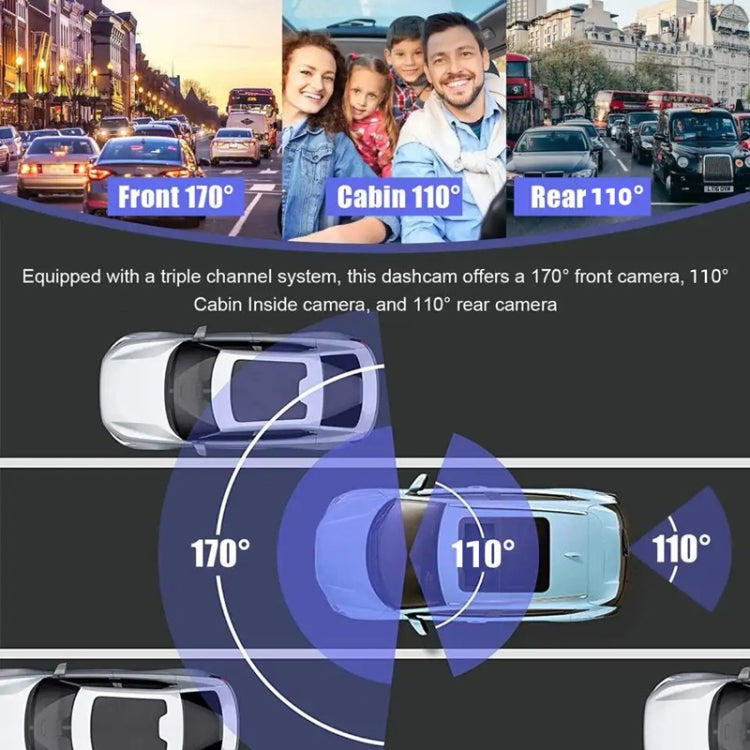 3-Lens HD 1080P Infrared Night Vision WIFI Driving Video Camera