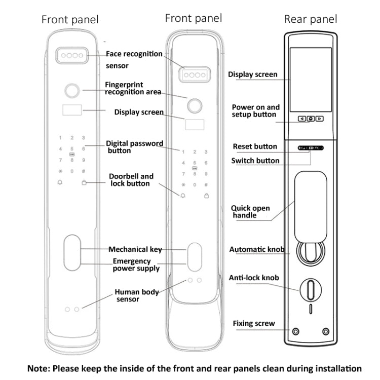 Locstar M6 3D Face Recognition Door Lock Compatible with App Unlock