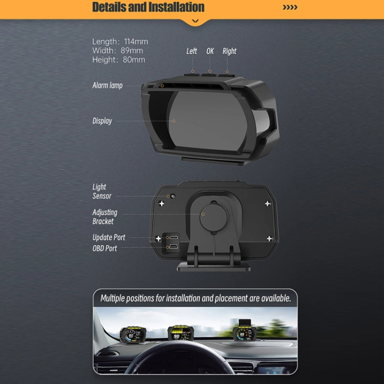 Head-up Display HUD OBD LCD Mileage Speedometer