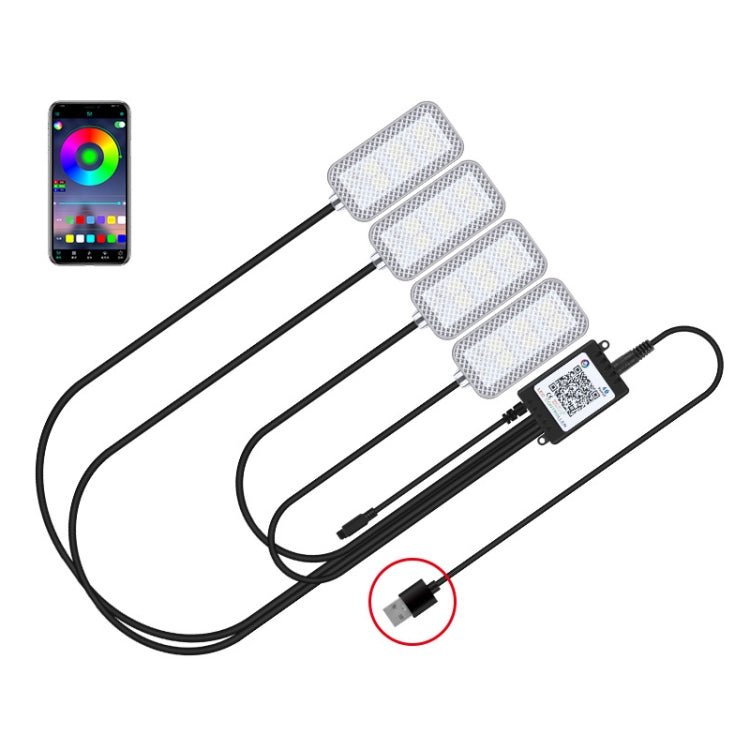 Luz LED Ambiente Con Ritmo Musical Para Coche Con Control Por Voz Y 8 Colores 5V USB