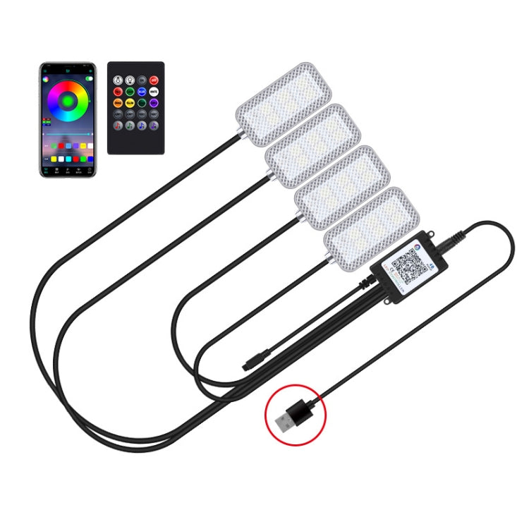 Luz LED Ambiente Con Ritmo Musical Para Coche Con Control Por Voz Y 8 Colores 5V USB