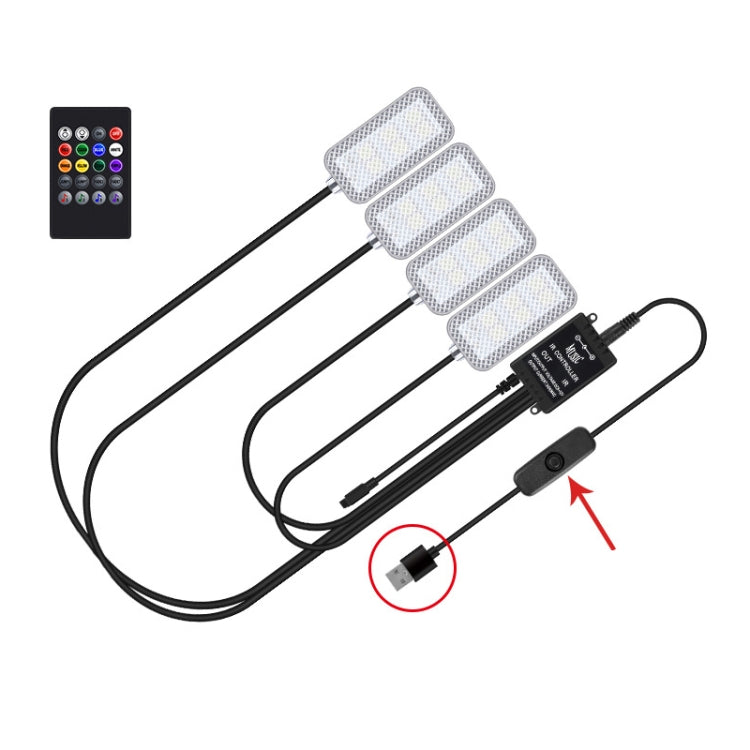 Luz LED Ambiente Con Ritmo Musical Para Coche Con Control Por Voz Y 8 Colores 5V USB