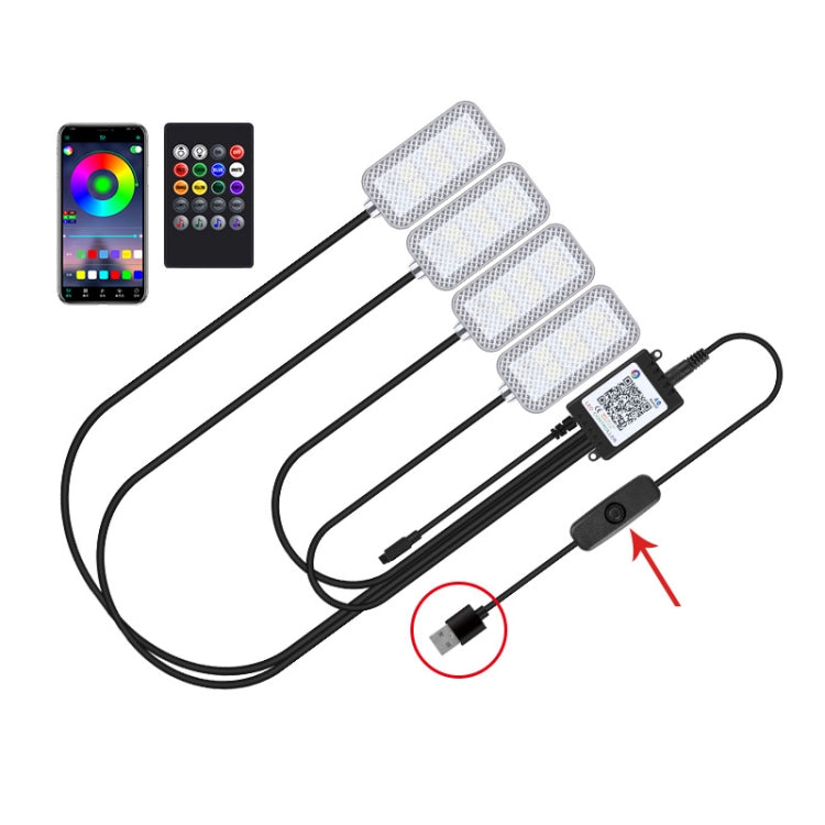 Luz LED Ambiente Con Ritmo Musical Para Coche Con Control Por Voz Y 8 Colores 5V USB