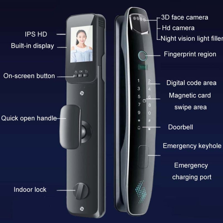CS7 Home 3D Facial Recognition Monitor with Automatic Combination Lock and Fingerprint