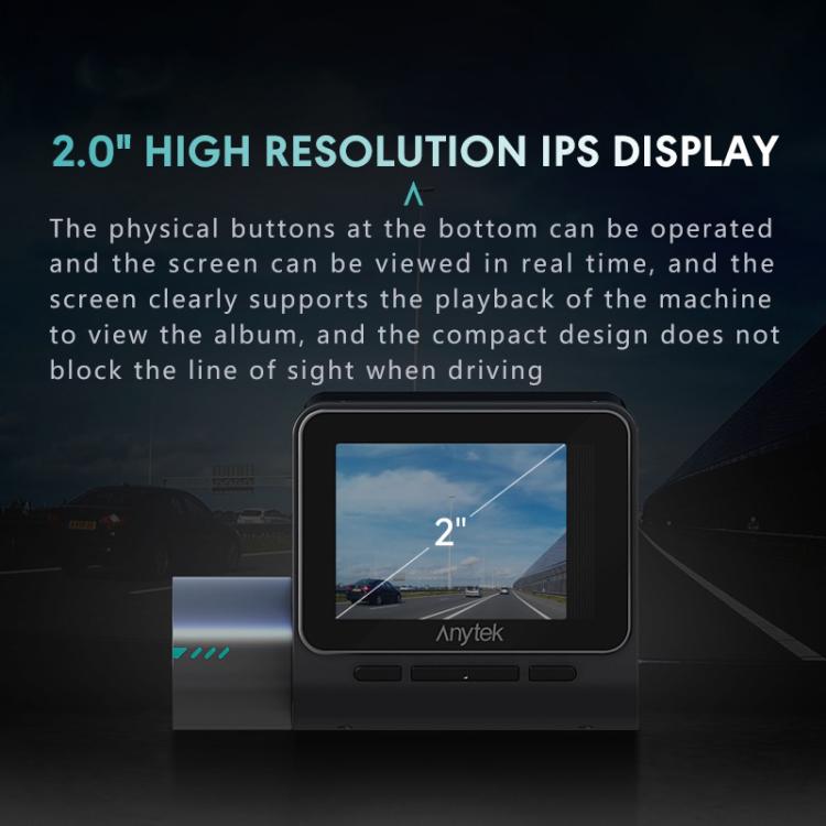 Anytek T3 PRO 2-Inch 2K HD Night Vision Car Video Camera