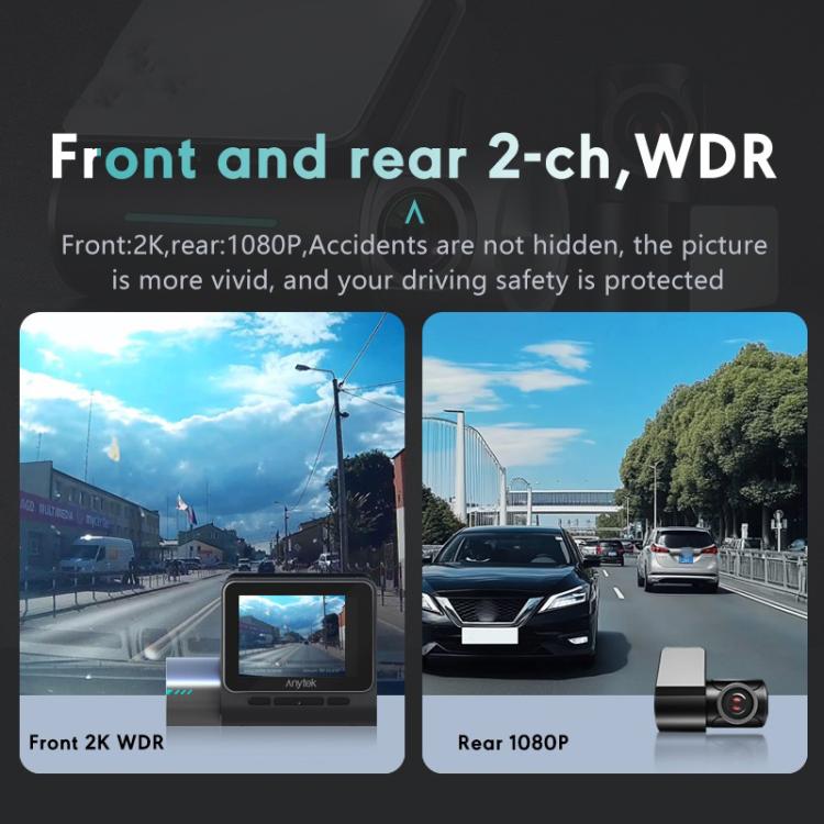 Anytek T3 PRO 2-Inch 2K HD Night Vision Car Video Camera