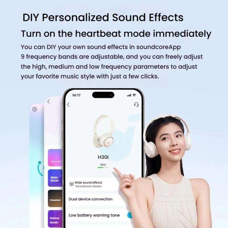 Soundcore H30i A3012 Wireless Bluetooth Headphones Headband
