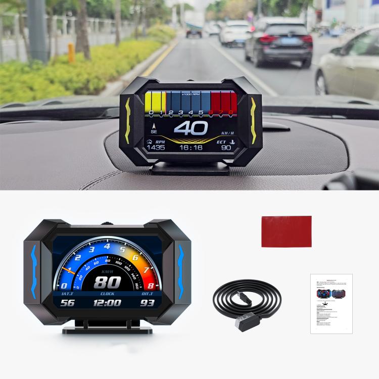 Universal Speedometer P25 Car HUD Head-up Display OBD+GPS LCD Multifunctional