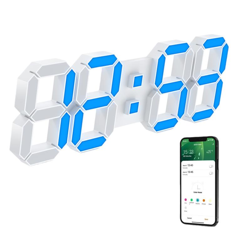 APP Remote Control 3D Led Wall Digital Color Clock Alarm /Date/Temp Display Wall & Table Clock, 22.5 x 9.4 x 2.2cm