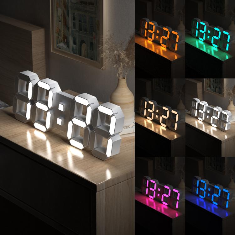 APP Remote Control 3D Led Wall Digital Color Clock Alarm /Date/Temp Display Wall & Table Clock, 22.5 x 9.4 x 2.2cm