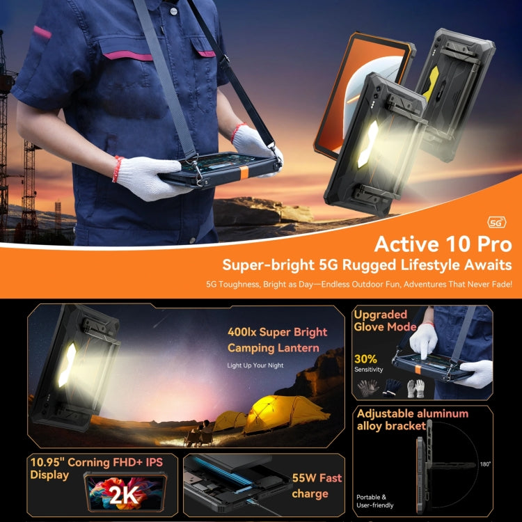 Rugged Tablet Blackview Active 8 Pro 5G 10.95 Inch Android 14 12GB+256GB