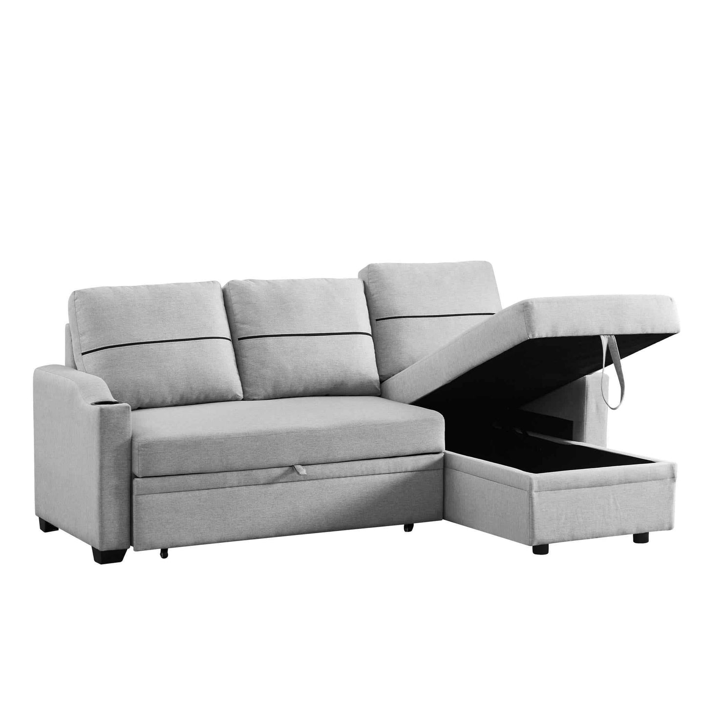 Sofá Cama de Esquina Con Almacenamiento Extraíble Y Chaise Longue - Alex Bazar Mx