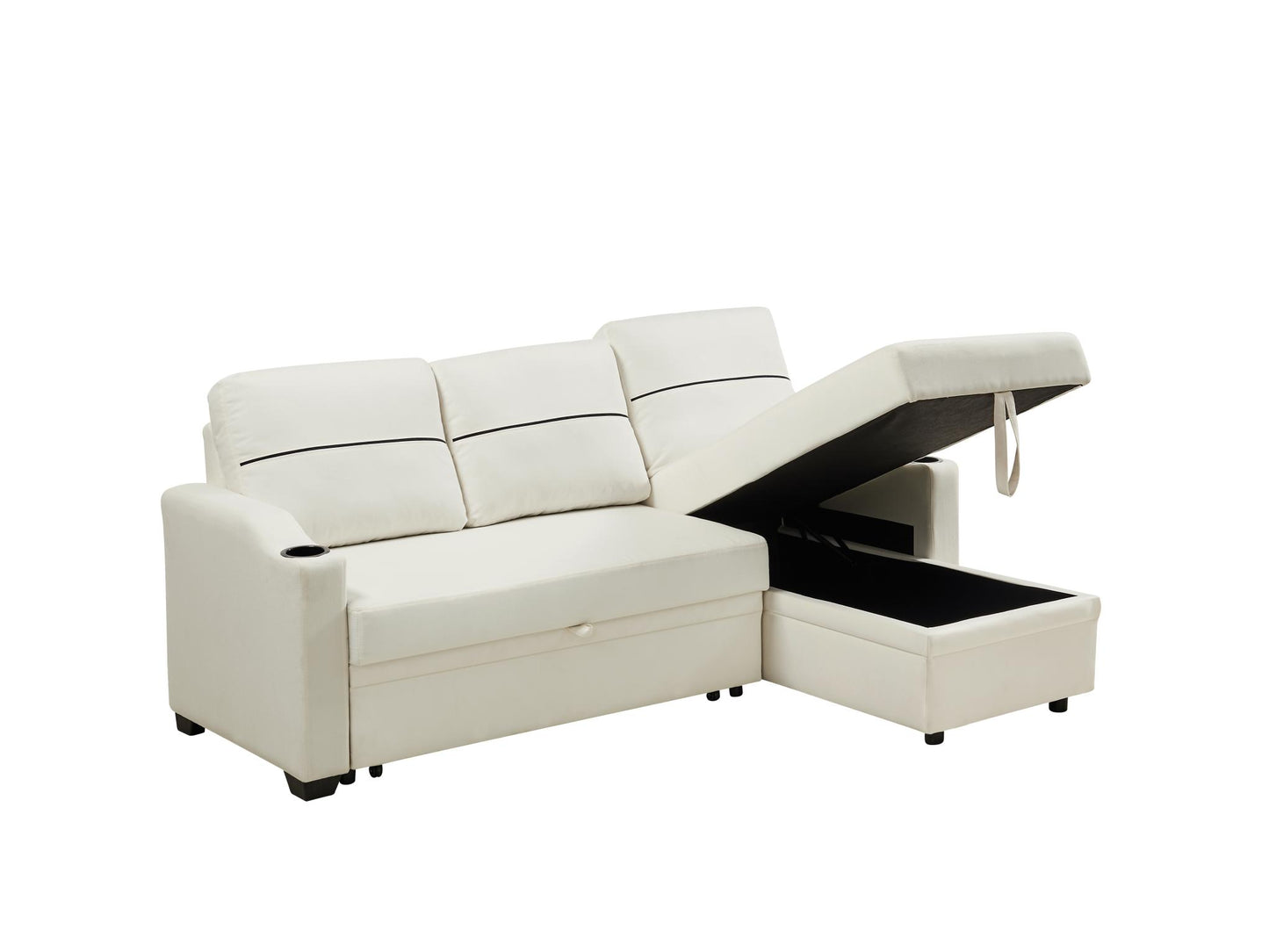 Sofá Cama de Esquina Con Almacenamiento Extraíble Y Chaise Longue - Alex Bazar Mx
