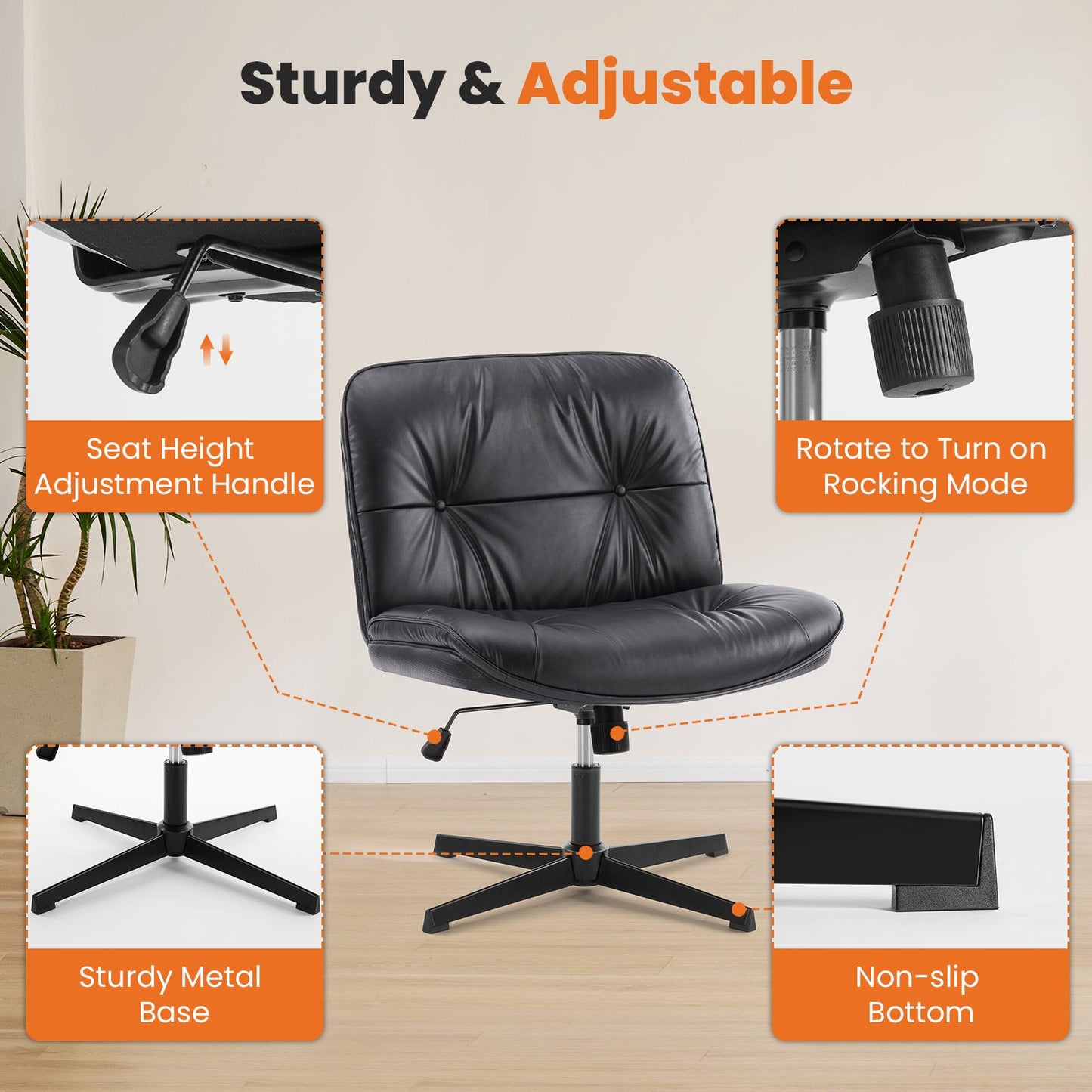 Silla Con Patas Cruzadas Ajustable