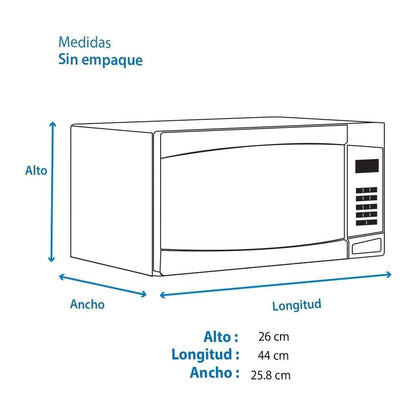 Horno de Microondas Mabe 0.7 Pies Cúbicos Silver