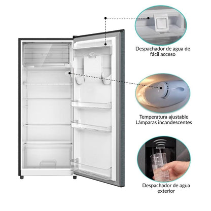 Refrigerador Semiautomático Atvio 6.6 Pies Con Despachador Color Silver