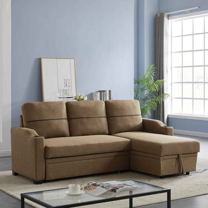 Sofá Cama de Esquina Con Almacenamiento Extraíble Y Chaise Longue - Alex Bazar Mx
