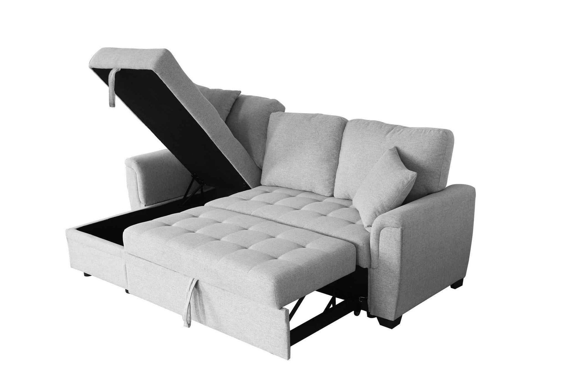 Sofá Cama Con Almacenaje 2049 Cojín Capitonado Y 2 Almohadas - Alex Bazar Mx