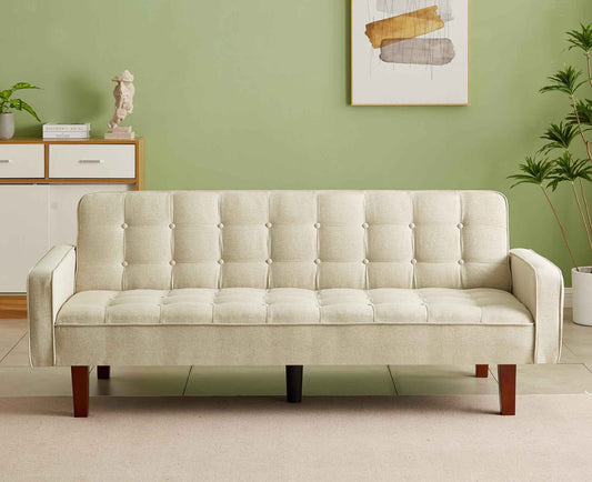 Solid Color Tufted Sofa