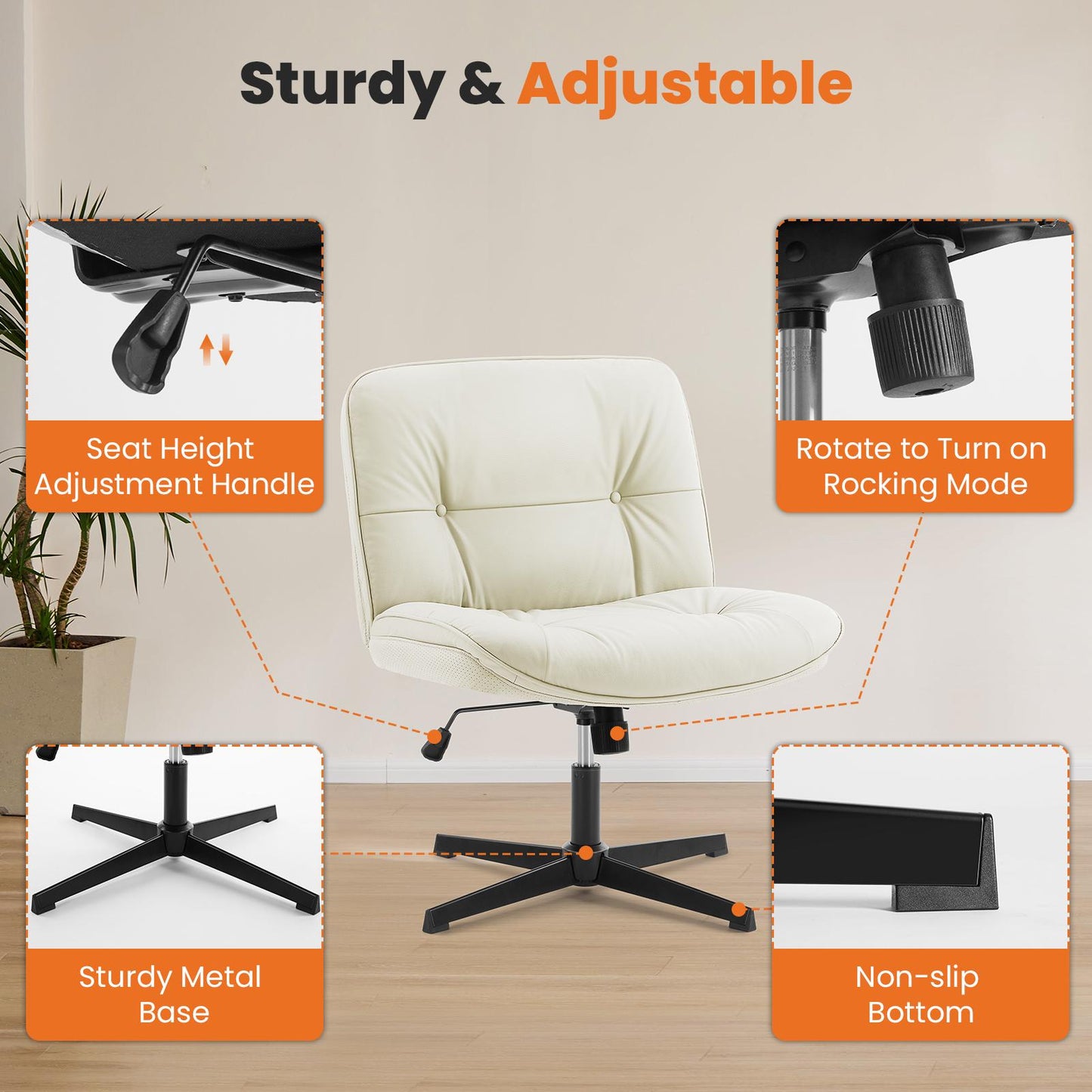 Silla Con Patas Cruzadas Ajustable