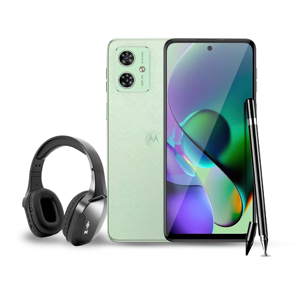 Combo Motorola Moto G54 8GB 256GB Verde + Audifonos Bluetooth Y Lápiz Táctil