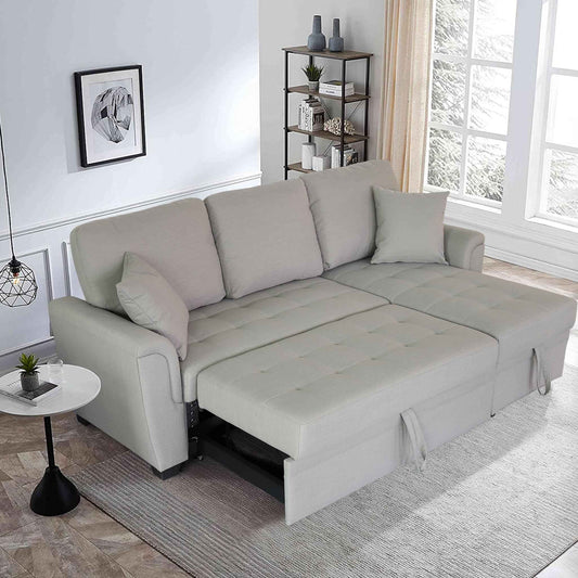 Sofá Cama Con Almacenaje 2049 Cojín Capitonado Y 2 Almohadas - Alex Bazar Mx
