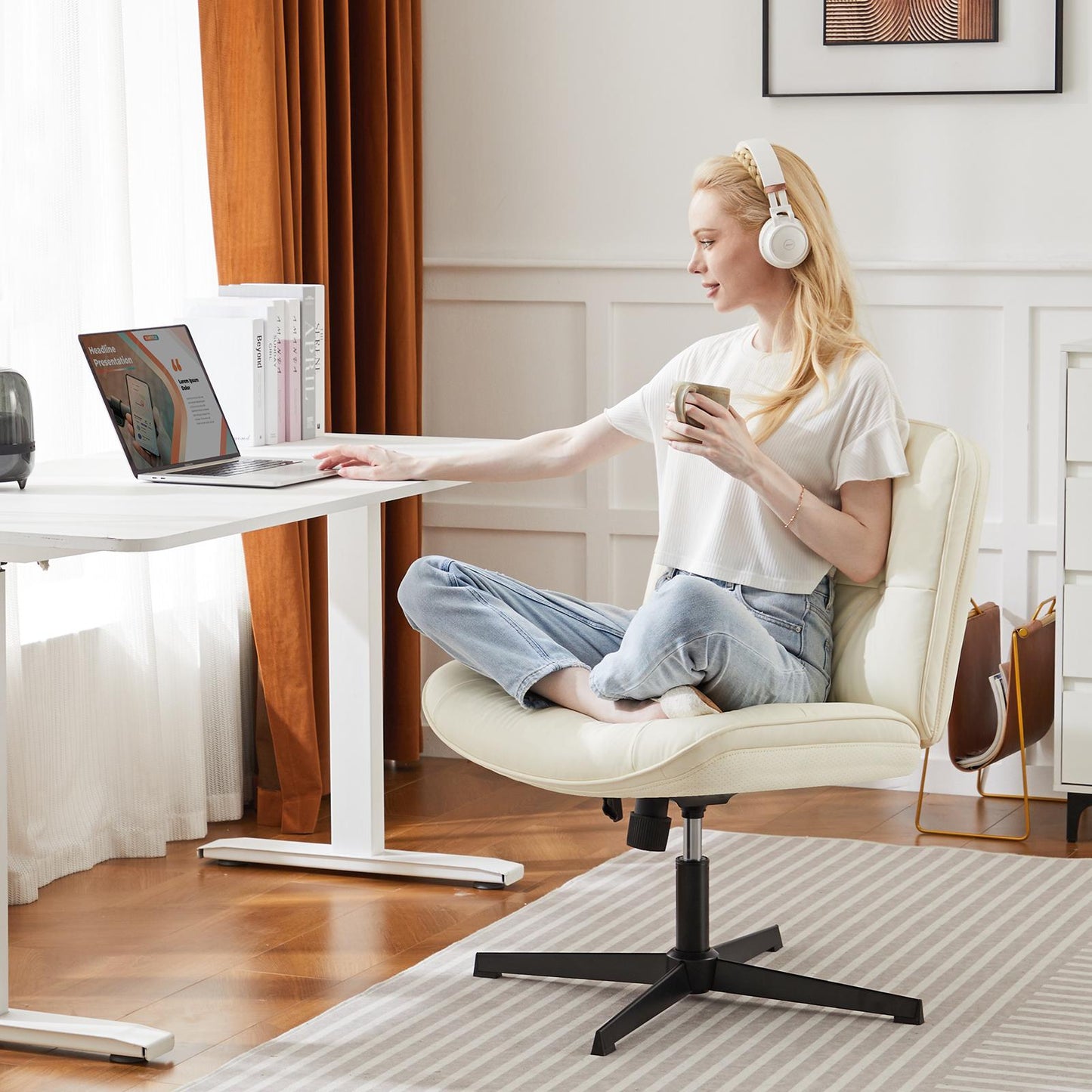 Silla Con Patas Cruzadas Ajustable