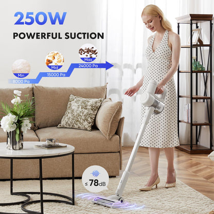 Aspiradora Inalámbrica Eléctrica Recargable de Mano Con LED Potente Succión