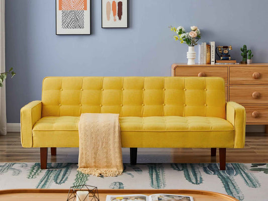 Solid Color Tufted Sofa