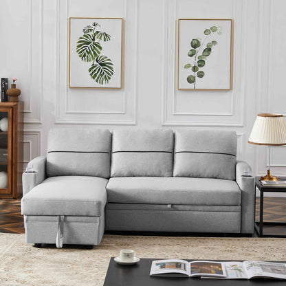 Sofá Cama de Esquina Con Almacenamiento Extraíble Y Chaise Longue - Alex Bazar Mx