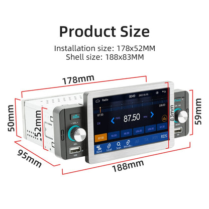 Allwinner Melis F133 5-inch Car MP5 Player with CarPlay/BT/USB/FM