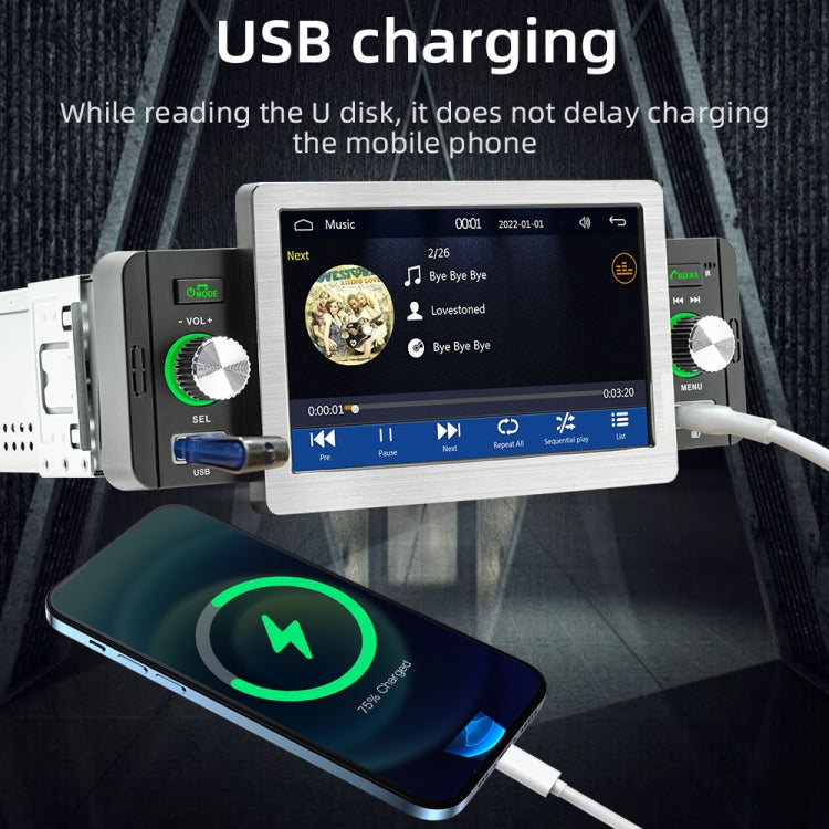Allwinner Melis F133 5-inch Car MP5 Player with CarPlay/BT/USB/FM