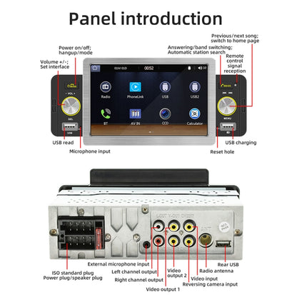 Allwinner Melis F133 5-inch Car MP5 Player with CarPlay/BT/USB/FM